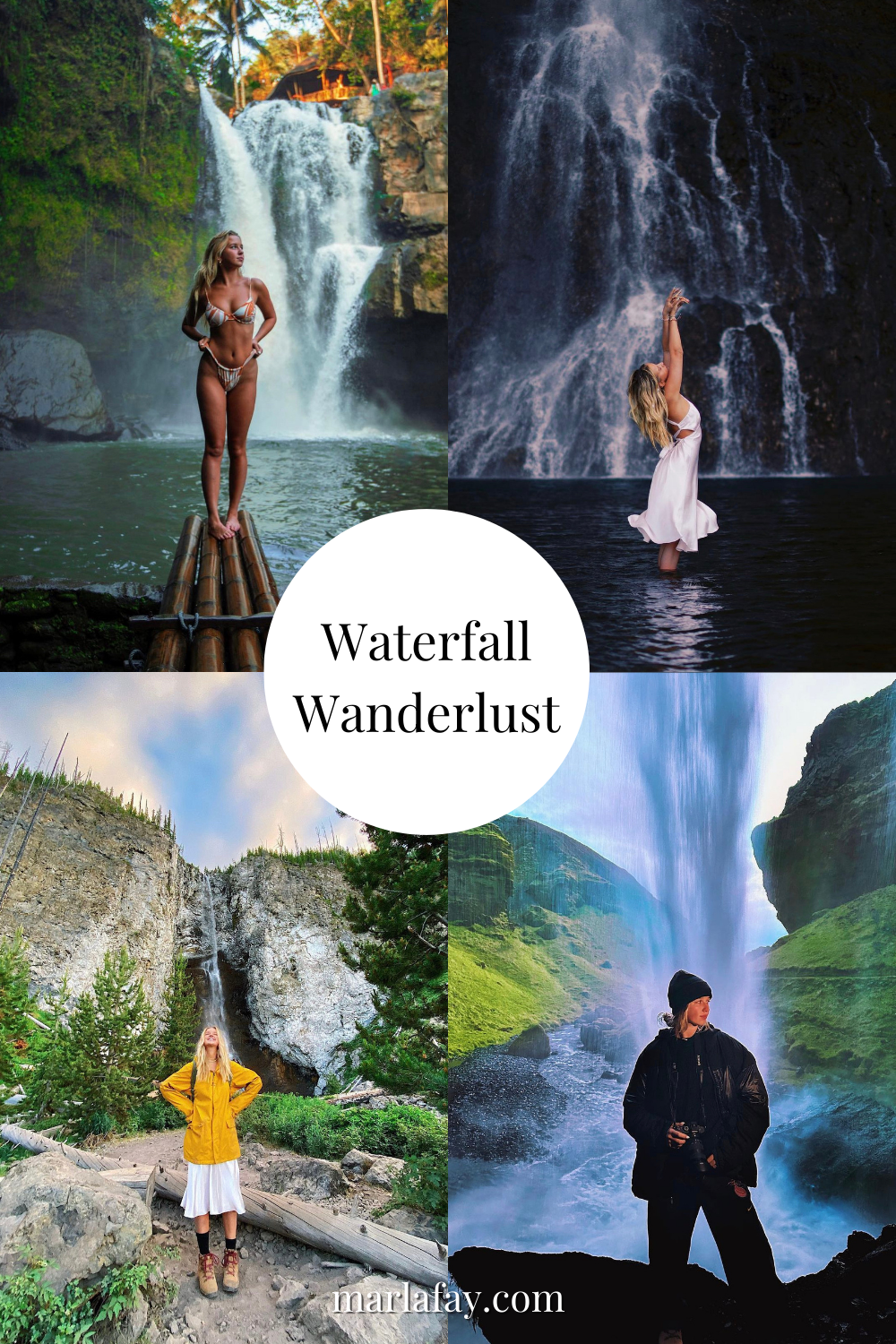 waterfall wanderlust pin graphic